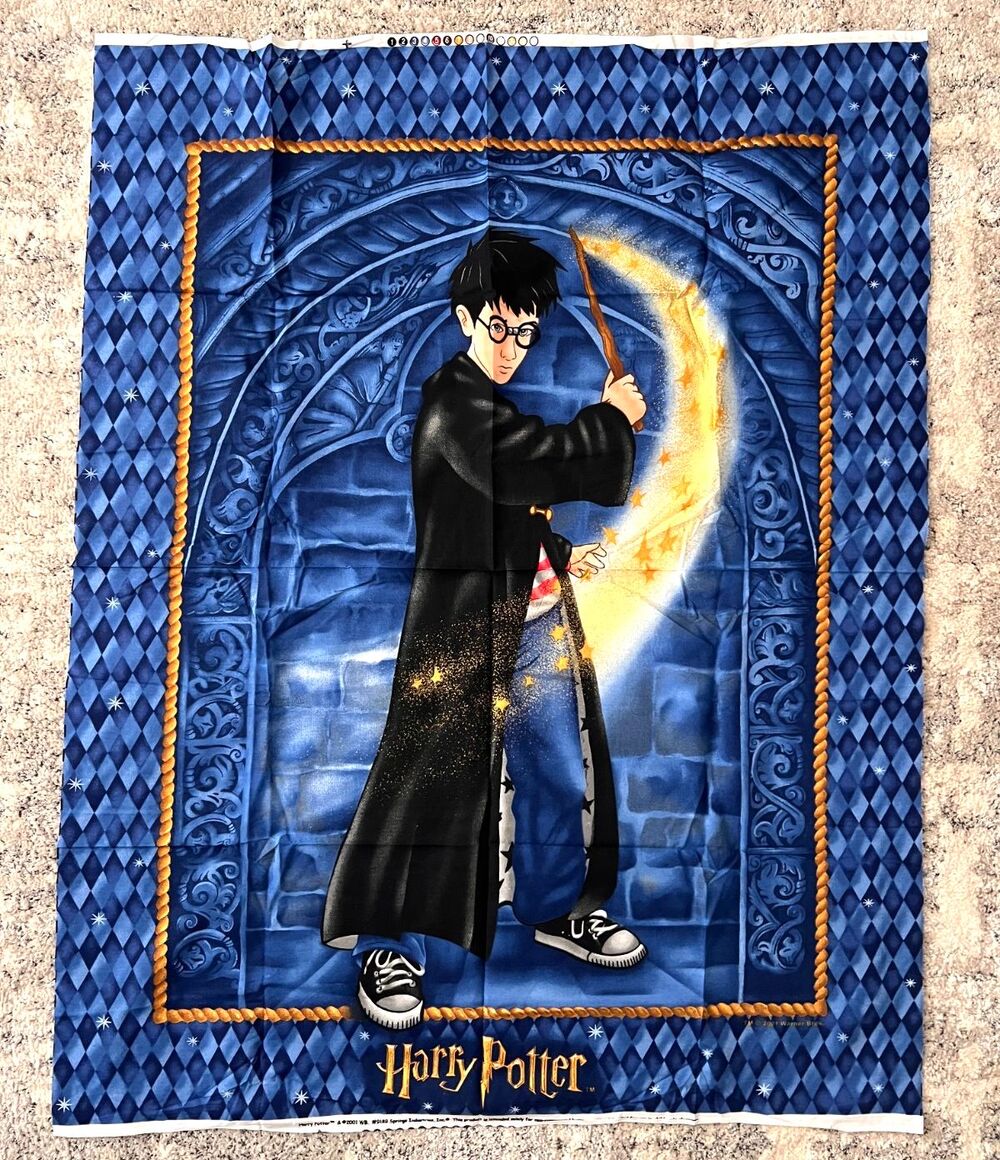 Vtg HARRY POTTER Fabric Panel #9189 Springs Industries Quilting Sewing Cotton